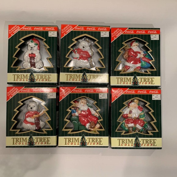 Trim-A-Tree Coca-Cola Ornaments Exclusively sold at Target 1996 Set of 6 - Picture 1 of 4